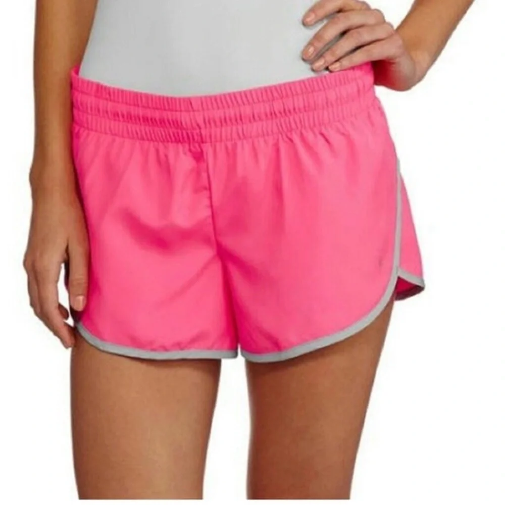 Athletic Shorts Pink Gray Track Shorts Sports Gym Running Shorts Size Large